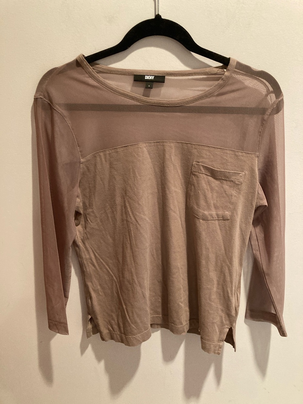 DKNY Taupe Long Sleeve 
Top pit. 18.5  length 24” small
